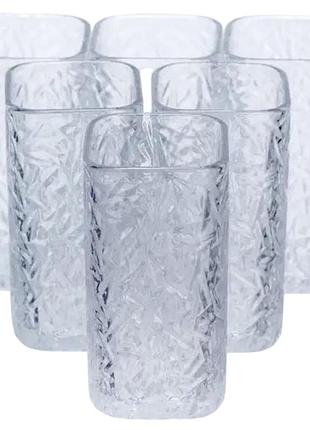 Набор стаканов для напитков matrix glass 6 штук по 245 мл hp-17-46