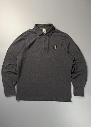 Сорочка поло boggi milano longsleeve bm-39 military patch casual cotton grey xl