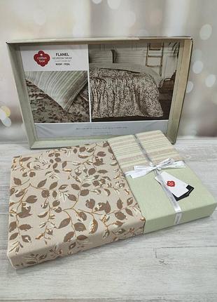 Постельное белье фланелевое байковое cotton box полуторный размер roof