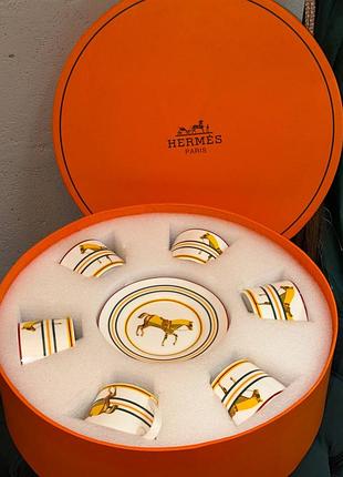 Набір посуди чайний кавовий сервіз з лошадьми hermes