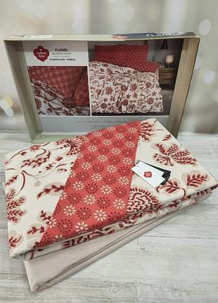 Постельное белье фланелевое байковое cotton box евро размер 200 на 220 см flowerland