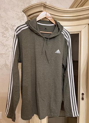 Худі чоловіче adidas оливкове меланжеве