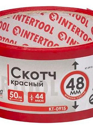 Скотч intertool 48мм x 50м x 44мкм красный (kt-0915)