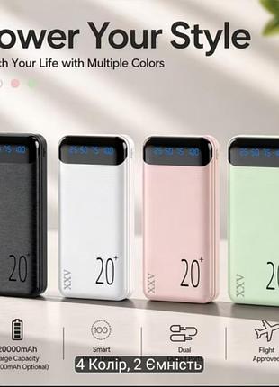 Повербанк портативний 20000mah 22.5w з цифровим дисплеєм