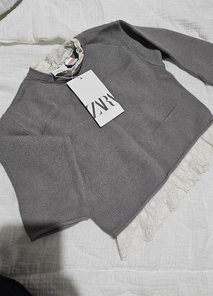 Кофта для дівчинки zara святкова сіра