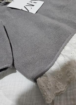 Кофта для дівчинки zara святкова сіра 3
