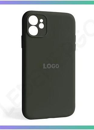 Чехол силиконовый для apple iphone 11 темнооливковый закрытая камера защитный чехол-накладка sku_27100 sku_stcom_2710000233626