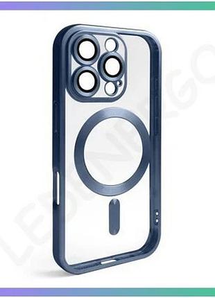 Чехол magsafe для apple iphone 16 pro max матовый темно-синий чехол-накладка с защитой камеры sku_2710 sku_stcom_2710000308737