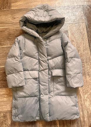 Пуховик куртка zara для дівчаток, сірий