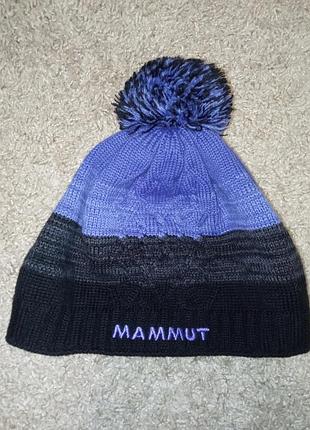 Шапка mammut з помпоном, синьо-чорна