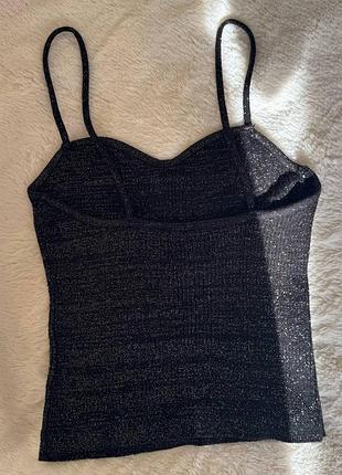 Черная блестящая майка h&amp;m 4