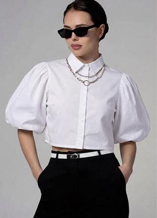 Біла вкорочена сорочка zara, розмір xs-s