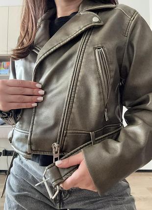 Шкіряна куртка zara 2