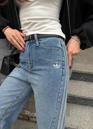Люксові джинси adidas з вишитим фірмовим логотипом 2
