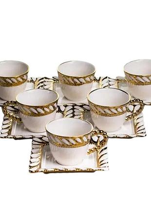 Набор чашек с блюдцами tiffany 250 мл 6 шт sx61