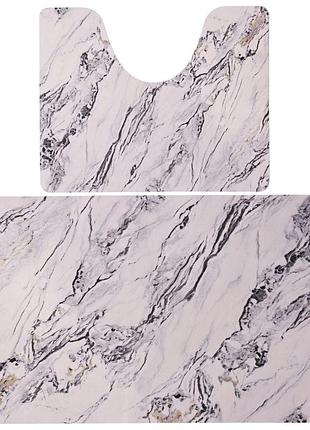 Набор ковриков для ванной и туалета white marble 50*80/40*50 см yiwu hp-42-181
