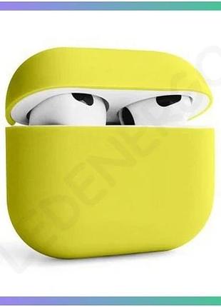 Силіконовий чохол для airpods 3 жовтий slim захисний чохол для навушників apple для безпеки та стилю s sku_stcom_2710000234975