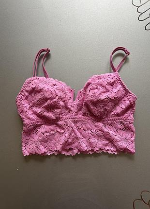 Топ victoria's secret pink мереживний рожевий розмір s