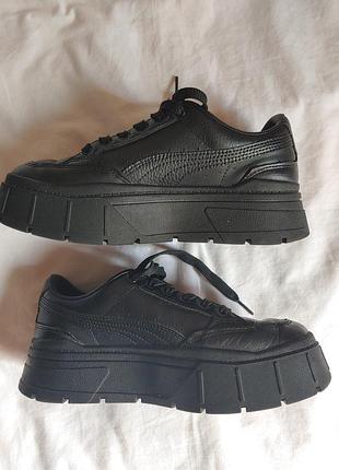 Шкіряні кросівки puma mayze stack black розмір 38 3