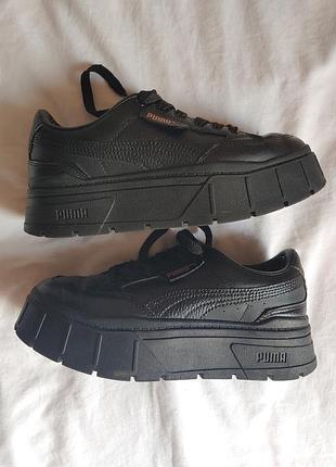 Шкіряні кросівки puma mayze stack black розмір 38 4