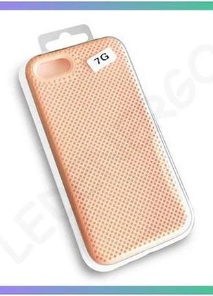 Чехол original перфорація для apple iphone 7 8 se 2020 рожевий силіконовий чохол-накладка для смартфон sku_stcom_2710000147763