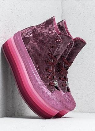 Кеди жіночі converse x miley cyrus chuck taylor all star platform velvet