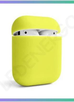 Чехол для airpods slim желтый силиконовый для защиты и хранения наушников apple sku_2710000176268 sku_stcom_2710000176268