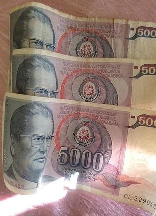 Боністика банкнота 5000 югославських динарів