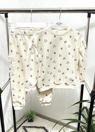 🍂ніжний костюм з квітковим принтом від primark на 2-3 років, 92-98 см.