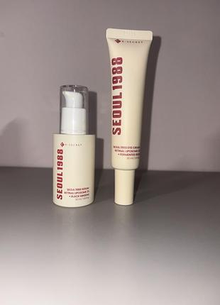 Сироватка для обличчя k-secret seoul 1988 serum: retinal liposome 2% + black ginseng та k-secret seoul 1988 eye cream: retinal liposome 4% + fermented