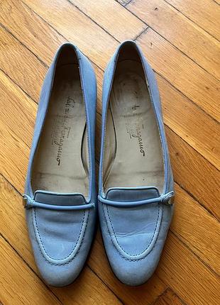 Лофери жіночі salvatore ferragamo блакитні, шкіряні