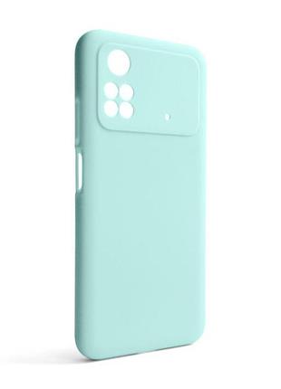 Чехол силиконовый для xiaomi poco m4 pro 5g бирюзовый накладка для смартфона с закрытой камерой sku_stcom_2710000241324