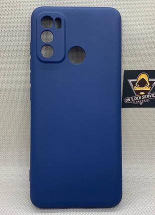 Motorola g60 softtouch silicone противоударный чехол софт тач синий