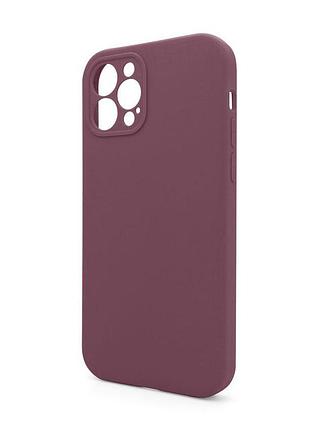 Чехол full silicone case для apple iphone 12 pro max бордовый с закрытой камерой без логотипа sku_stcom_2710000258346