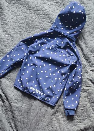Куртка вітровка для дівчинки h&m softshell синя next в горошок zara курточка софтшел непродуваюча 4