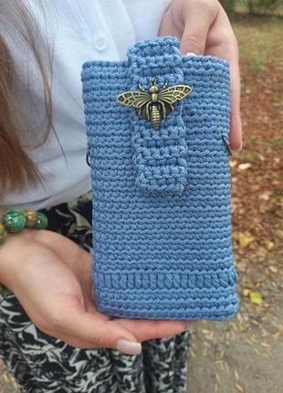 Вязаная сумка для телефона, удобная работа,handmade, вязаная крючком