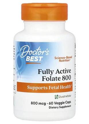 Doctor's best folate 800 with quatrefolic 800 mcg 60 капсул