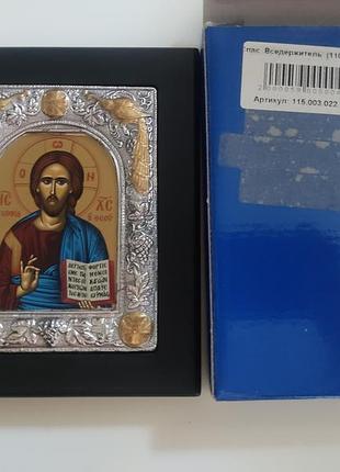 Серебряная икона ciarte «спас вседержитель» 925 проба, 11×13 см (греция/италия)