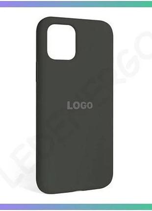 Силиконовый чехол для apple iphone 12 12 pro серый защитная накладка с логотипом открытая камера sku_2 sku_stcom_2710000312871