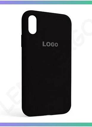 Чехол full silicone case для apple iphone xr черный силиконовый чехол-накладка с логотипом для смартфо sku_stcom_2710000206361