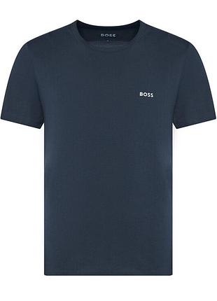 Чоловіча футболка hugo boss темно-синя, розмір s/m