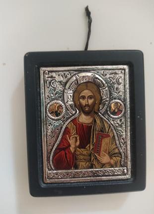Срібна міні-ікона ciarte «спас вседержитель» 950 проба, 7×9 см