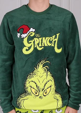 Верх пижамы махра новогодний рождественский лонгслив grinch primark l