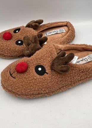 Тапки oyanda hausschuhe / christmas slippers 41 eu 26 см коричневий ian 483985-2501 00-00001548