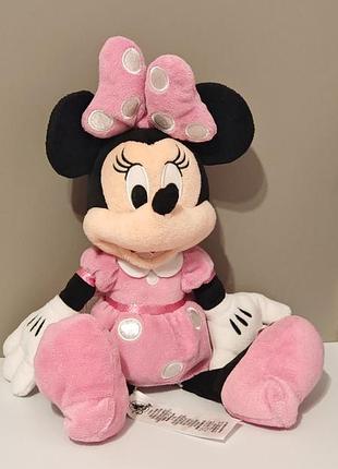 Disney minnie mouse plush toy stuffed animal bow pink disney parks original міні маус оригінал 35см