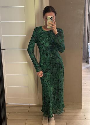 Елегантна зелена сукня zara 3