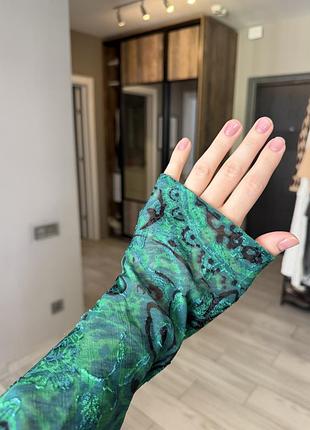 Елегантна зелена сукня zara 4
