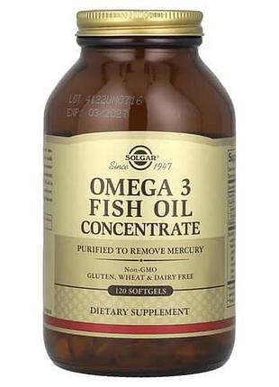 Solgar omega-3 fish oil concentrate 120 рідких капсул