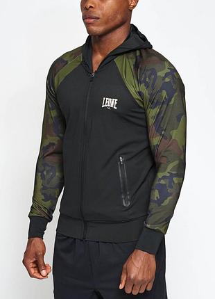 Спортивна кофта leone camo xl еластичний пояс і манжети, застібка – блискавка, великі кишені спереду