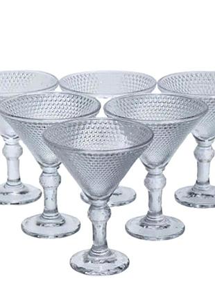 Набор бокалов для мартини martini glass 6 штук по 215 мл коктейльные бокалы классические конусовидные для напитков